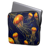Glühende Quallensee Laptopschutzhülle (Vorderseite Links)