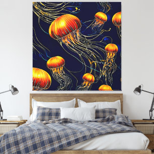 Glühende Quallensee Leinwanddruck