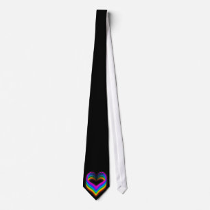 Glühende Rainbow Heart Necktie Krawatte