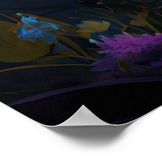 Glühende Roboter und Blume Poster (Ecke)