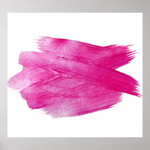 Glühende Rosa Folie: Wasserfarbe Abstrakt Poster