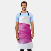 Glühende Rosa Folie: Wasserfarbe Abstrakt Schürze (Getragen)