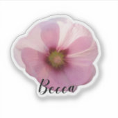 Glühende Rosa Hollyhock Blume Personalisiert Vinyl Aufkleber (Vorderseite)