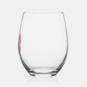 Glühende rosa Hollyhock-Blume Personalisiert Weinglas Ohne Stiel (Links)