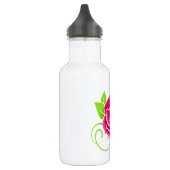 Glühende Rosa Rose Edelstahlflasche (Links)