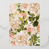 Glühende Rose Goldene romantische Hochzeit im Wass Folieneinladung (Rückseite)