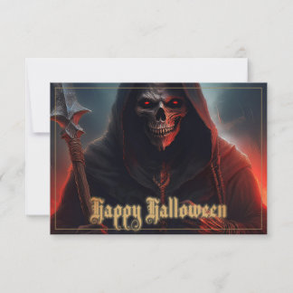 Glühende rote Augen Sensenmann Halloween Kunst