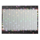 Glühende, schlanke Regenbogensteine im Weltraum Notizblock (Vorderseite)