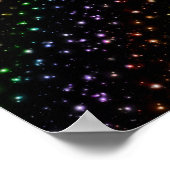 Glühende, schlanke Regenbogensteine im Weltraum Poster (Ecke)