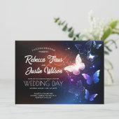 Glühende Schmetterlinge Morpho Monarch Einladung (Stehend Vorderseite)