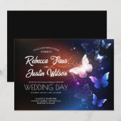 Glühende Schmetterlinge Morpho Monarch Einladung (Vorne/Hinten)