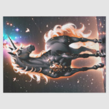 Glühende Schwarze Einhorn Fantasy Geburtstagsgesch