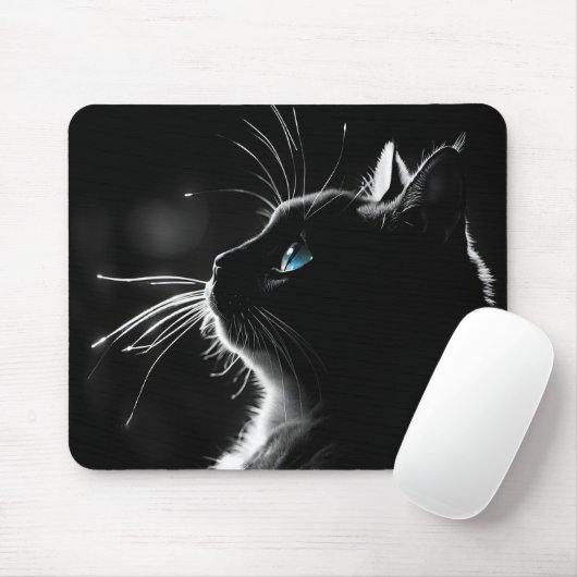 Glühende schwarze Katze Mousepad (Mit Mouse)