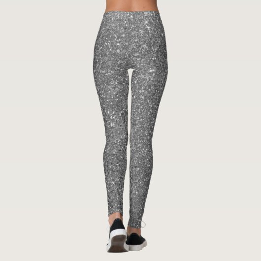 glühende silberne Leggings (Rückseite)