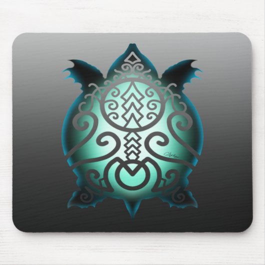 Glühende Silhouette Snapper Turtle Mousepad (Vorne)