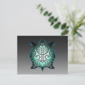 Glühende Silhouette Snapper Turtle Postkarte (Stehend Vorderseite)