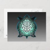 Glühende Silhouette Snapper Turtle Postkarte (Vorne/Hinten)