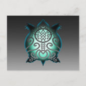 Glühende Silhouette Snapper Turtle Postkarte (Vorderseite)