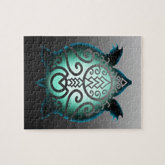 Glühende Silhouette Snapper Turtle Puzzle (Horizontal)