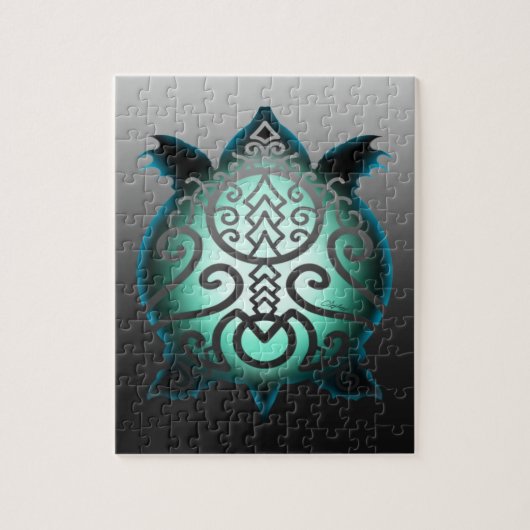 Glühende Silhouette Snapper Turtle Puzzle (Vertikal)