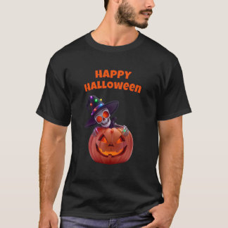 Glühende Skeleton- und KürbisHalloween-Magie T-Shirt