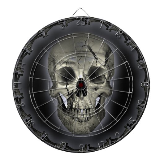Glühende Skull Goth Metal Dartboard Dartscheibe (vorne)