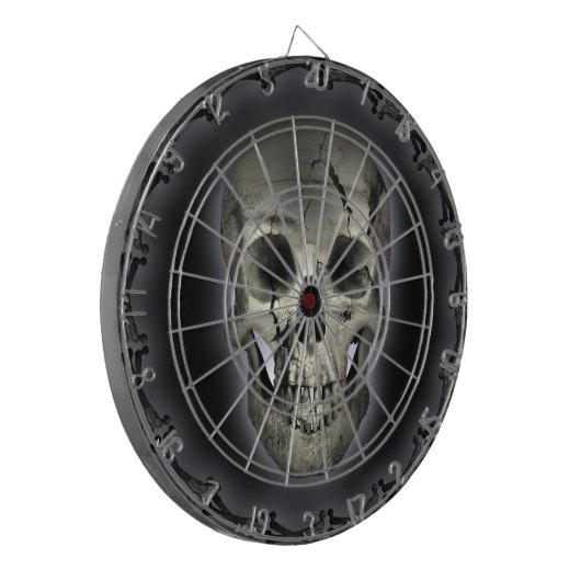 Glühende Skull Goth Metal Dartboard Dartscheibe (Vorderseite Links)