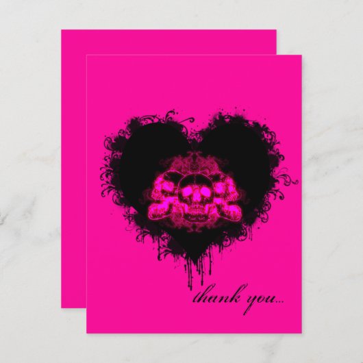 Glühende Skulls Herzlichen Dank Dankeskarte (Vorne/Hinten)