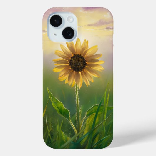 Glühende Sonnenblume auf grasbedecktem Feld Case-Mate iPhone Hülle (Rückseite)