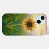 Glühende Sonnenblume auf grasbedecktem Feld Case-Mate iPhone Hülle (Rückseite (Horizontal))