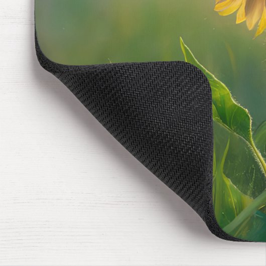 Glühende Sonnenblume auf grasbedecktem Feld Mousepad (Ecke)