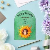 Glühende Sonnenblume Junge Mädchen Gesicht im Zent Acryleinladungen (Insitu (Hochzeit))