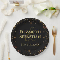 Glühende Sterne Hochzeitspapier-Teller