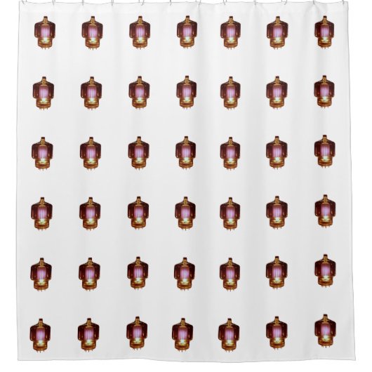 Glühende Transmitter Vakuum Tube Duschvorhang (Vorderseite)