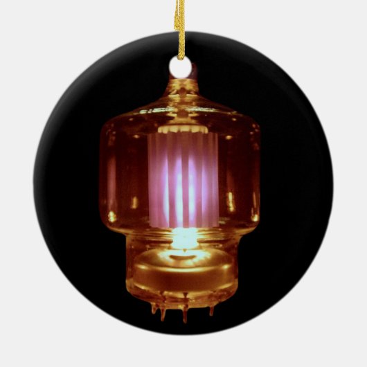 Glühende Transmitter Vakuumröhre Keramik Ornament (Hinten)