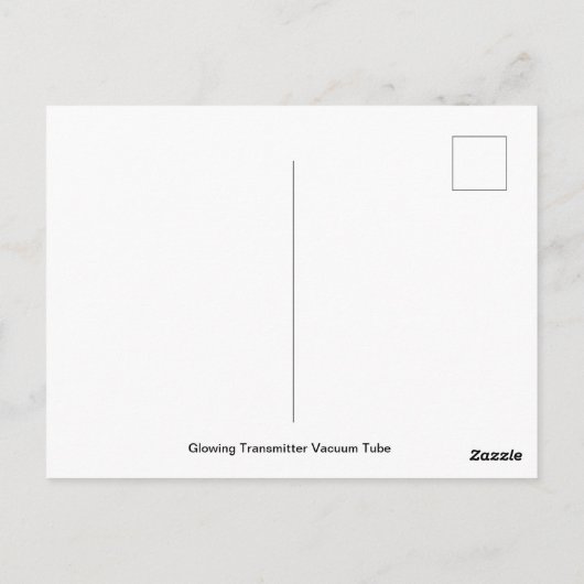 Glühende Transmitter Vakuumröhre Postkarte (Rückseite)