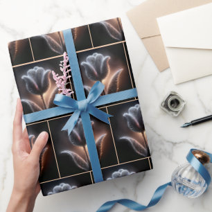 Glühende Tulip mit Regentropfen Geschenkpapier