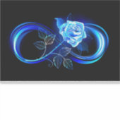 Glühende Unendlichkeit mit blauer Rose Aufkleber (Vorderseite)