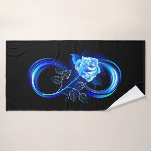 Glühende Unendlichkeit mit blauer Rose Badehandtuch (Badehandtuch)