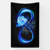 Glühende Unendlichkeit mit blauer Rose Banner (Vertikal)