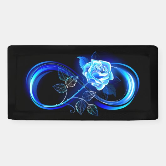 Glühende Unendlichkeit mit blauer Rose Banner (Horizontal)