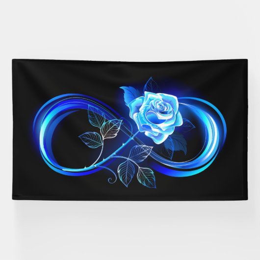 Glühende Unendlichkeit mit blauer Rose Banner (Horizontal)