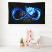 Glühende Unendlichkeit mit blauer Rose Banner (Insitu)
