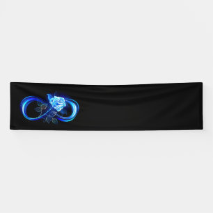Glühende Unendlichkeit mit blauer Rose Banner