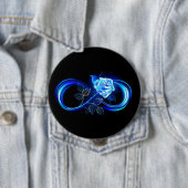 Glühende Unendlichkeit mit blauer Rose Button (Beispiel)