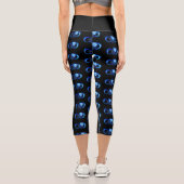 Glühende Unendlichkeit mit blauer Rose Capri Leggings (Rückseite)