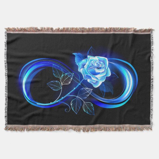 Glühende Unendlichkeit mit blauer Rose Decke (Vorderseite)