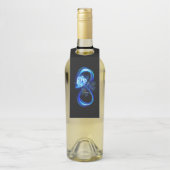 Glühende Unendlichkeit mit blauer Rose Flaschenanhänger (Auf Flasche)