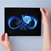 Glühende Unendlichkeit mit blauer Rose Flyer (Hand)