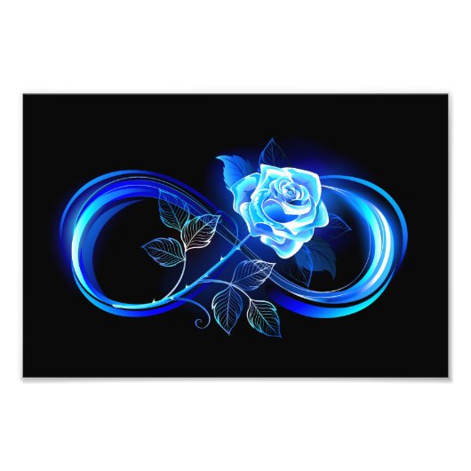 Glühende Unendlichkeit mit blauer Rose Fotodruck (Vorne)